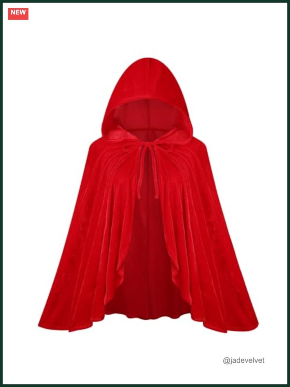 Velvet Little Red Riding Hood Cape Hooded Cloak Halloween Costume